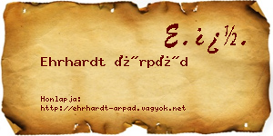 Ehrhardt Árpád névjegykártya